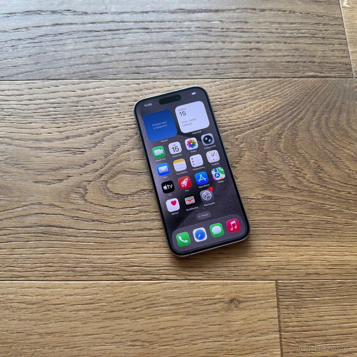 APPLE IPHONE 15 PRO 128GB PŘÍRODNÍ TITAN, ZÁRUKA