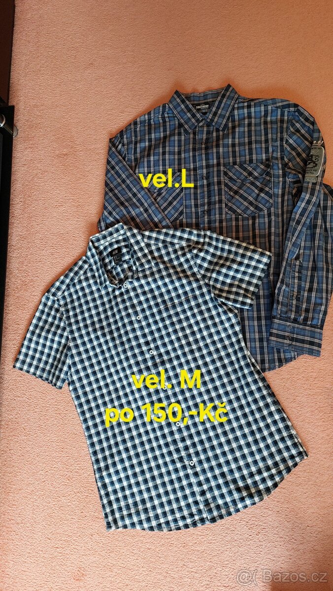 Pánské košile vel.M a L za 100 ,Kč