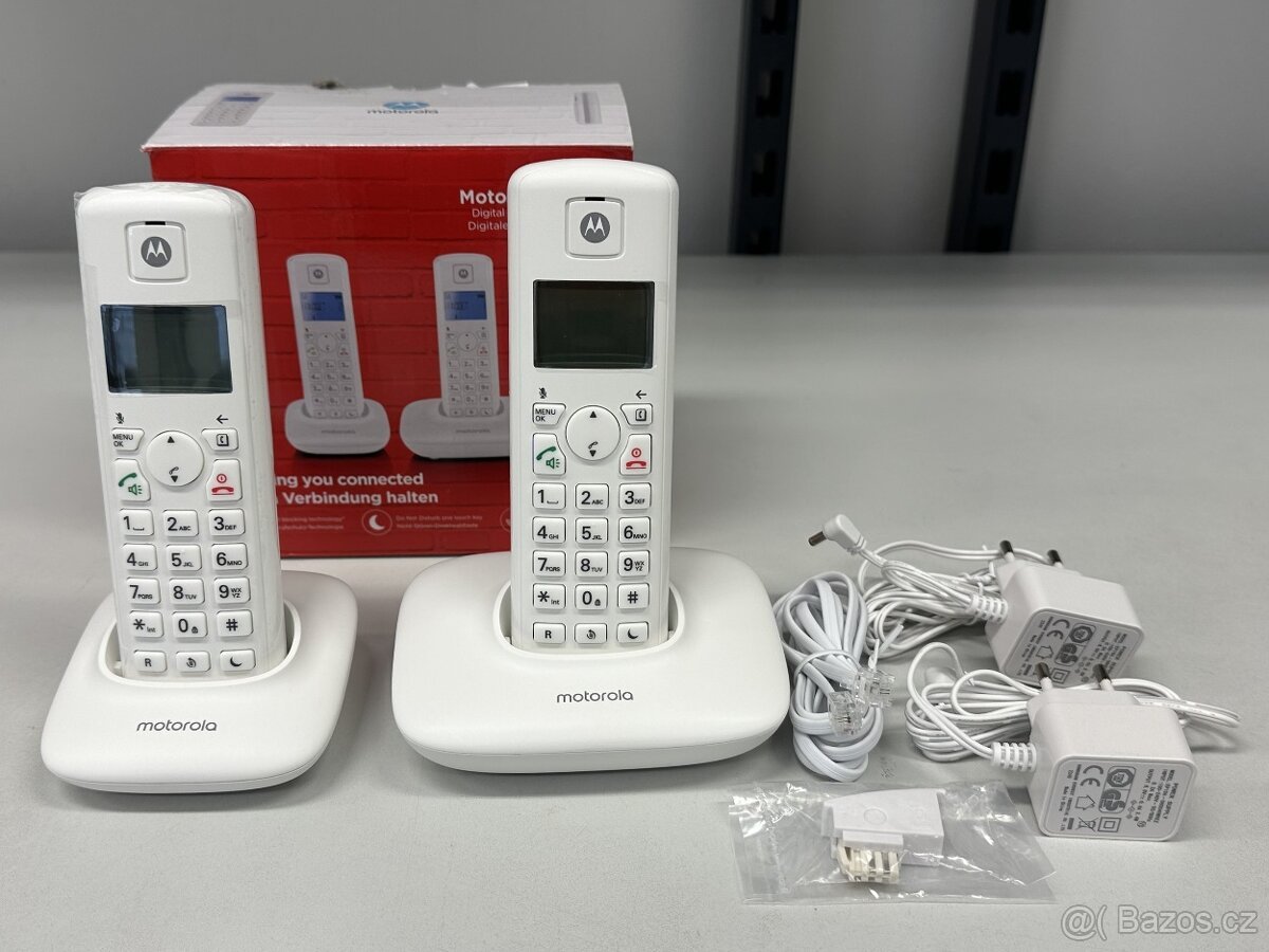 Bezšňůrový telefon Motorola T402+ Duo, bílý