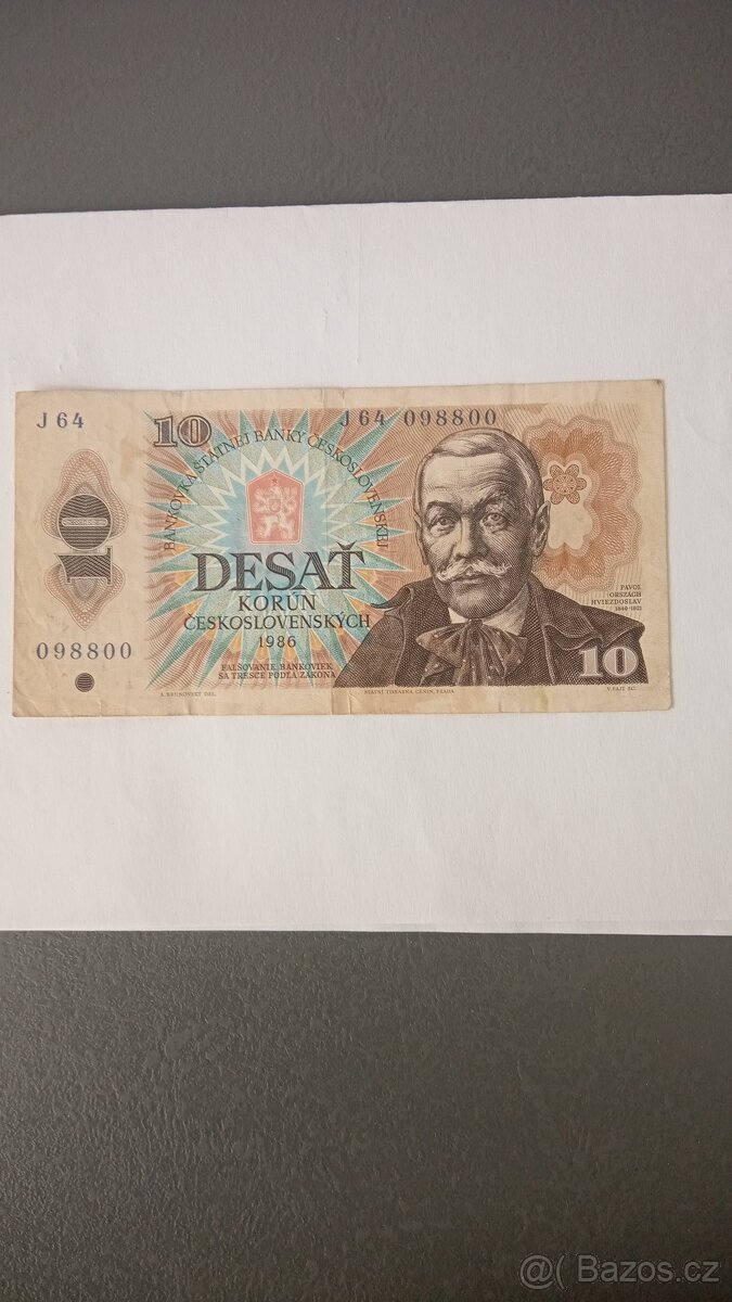 Bankovka 10 Kčs ČSSR
