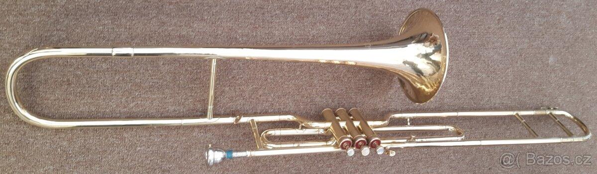 Pístový trombon tenorový B Amati s kufrem - orig. nátrubek B