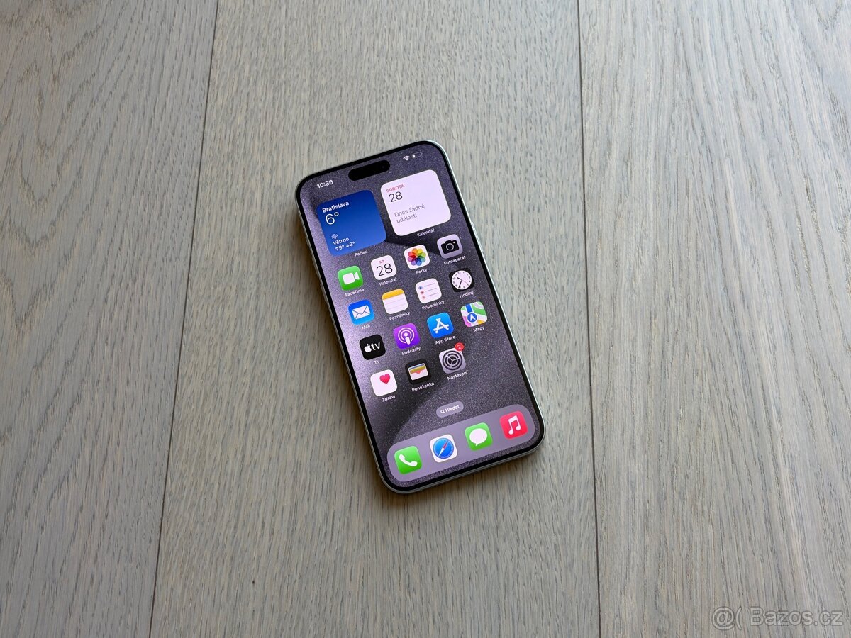 APPLE IPHONE 15 PRO MAX 256GB BÍLÝ TITAN,ZÁRUKA,E-SIM