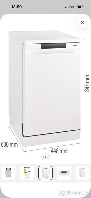 Myčka 45 cm, GORENJE GS520E15W