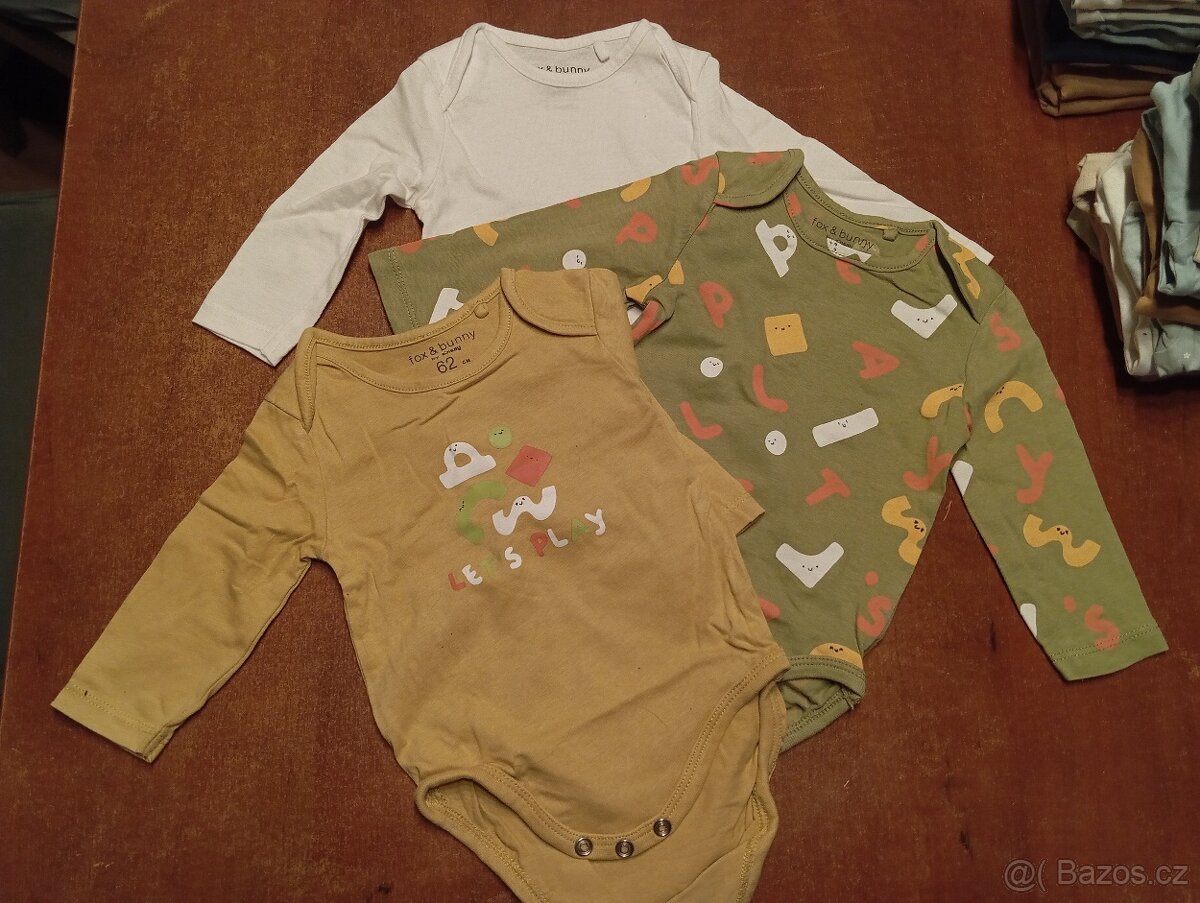 Set 3 ks body s dlouhým rukávem Sinsay vel 62