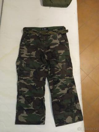 Kalhoty Brandit "Pure Slim Fit" (Woodland)+pasek