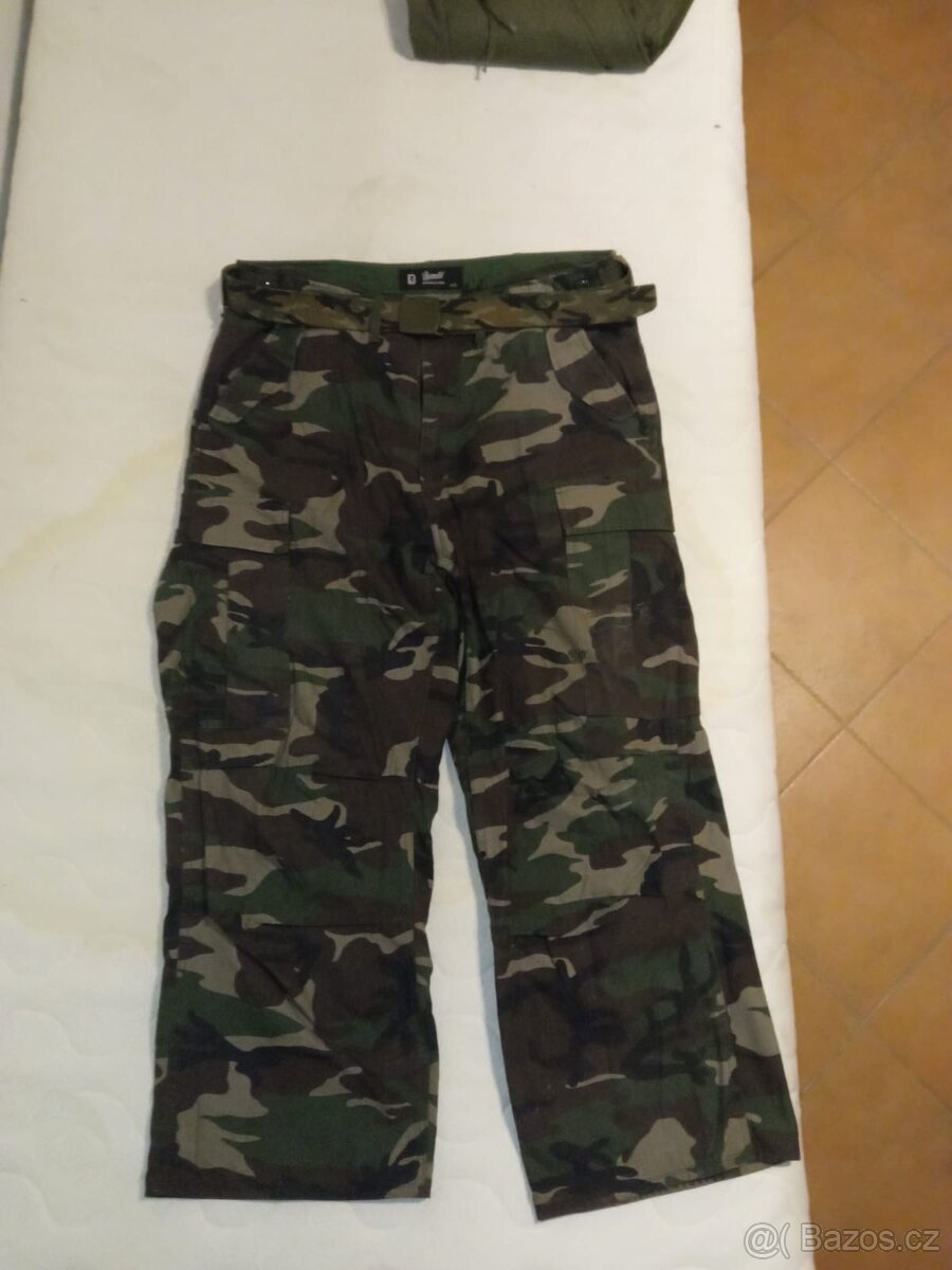 Kalhoty Brandit "Pure Slim Fit" (Woodland)+pasek
