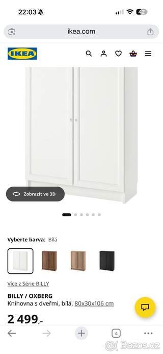 Knihovna Ikea Billy s dveřmi