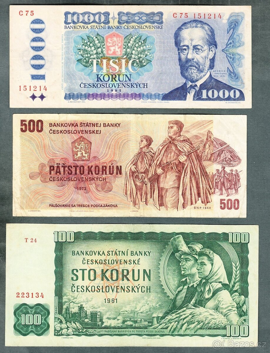 Sestava staré bankovky 1961-1988