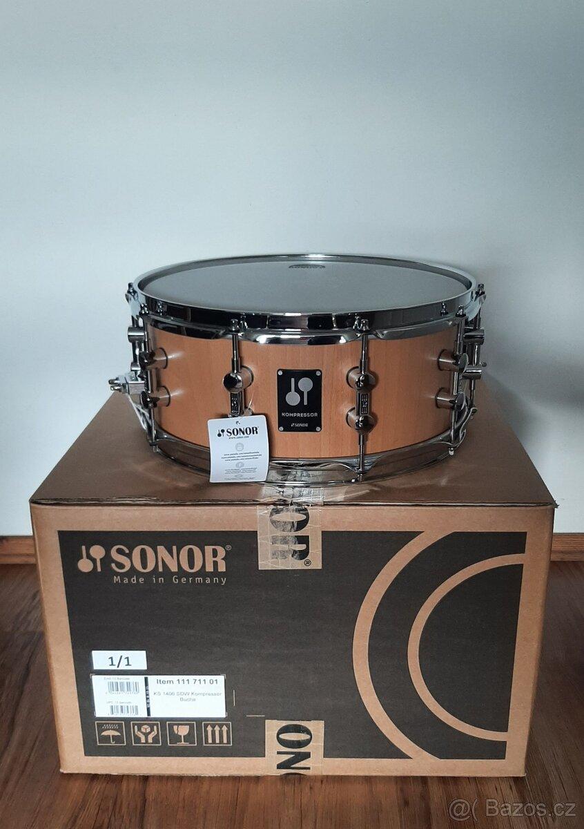 Prodám nový snare Sonor Kompressor Natural Beech 14" x 6"