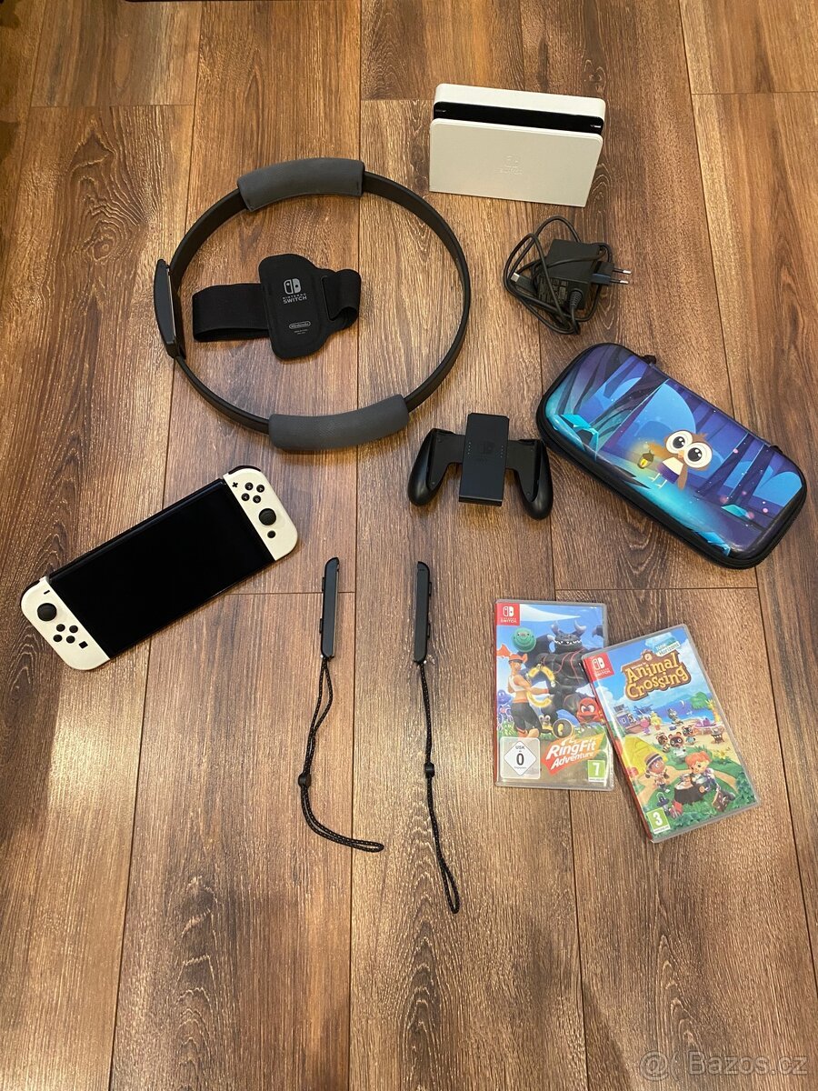 Nintendo Switch OLED + Ring Fit Adventure + Animal Crossing