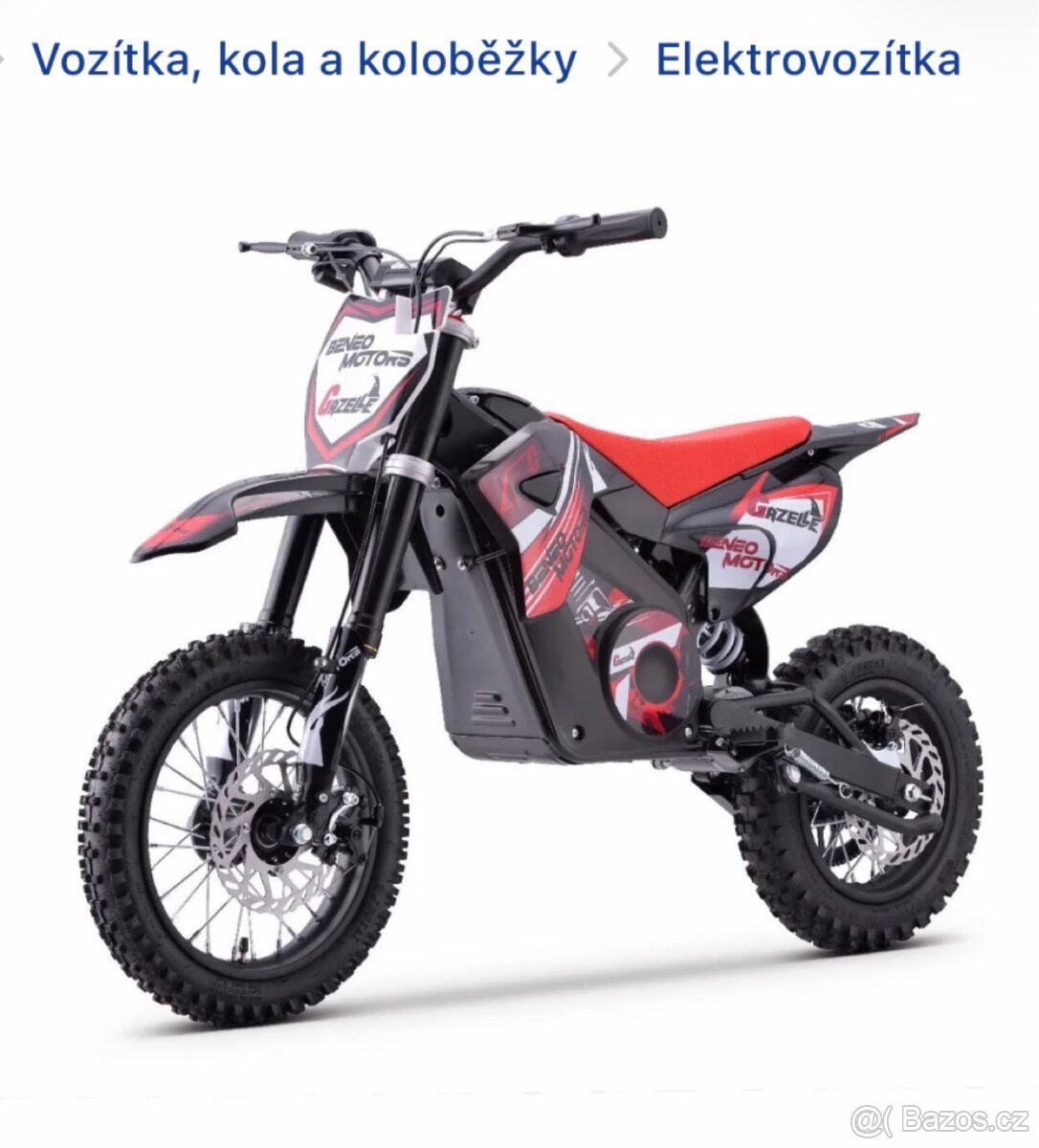 Dětská mx motorka Beneo Gazelle 1000w