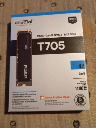 Crucial T705 4TB - M.2 SSD - Nvme - Nový zabalený