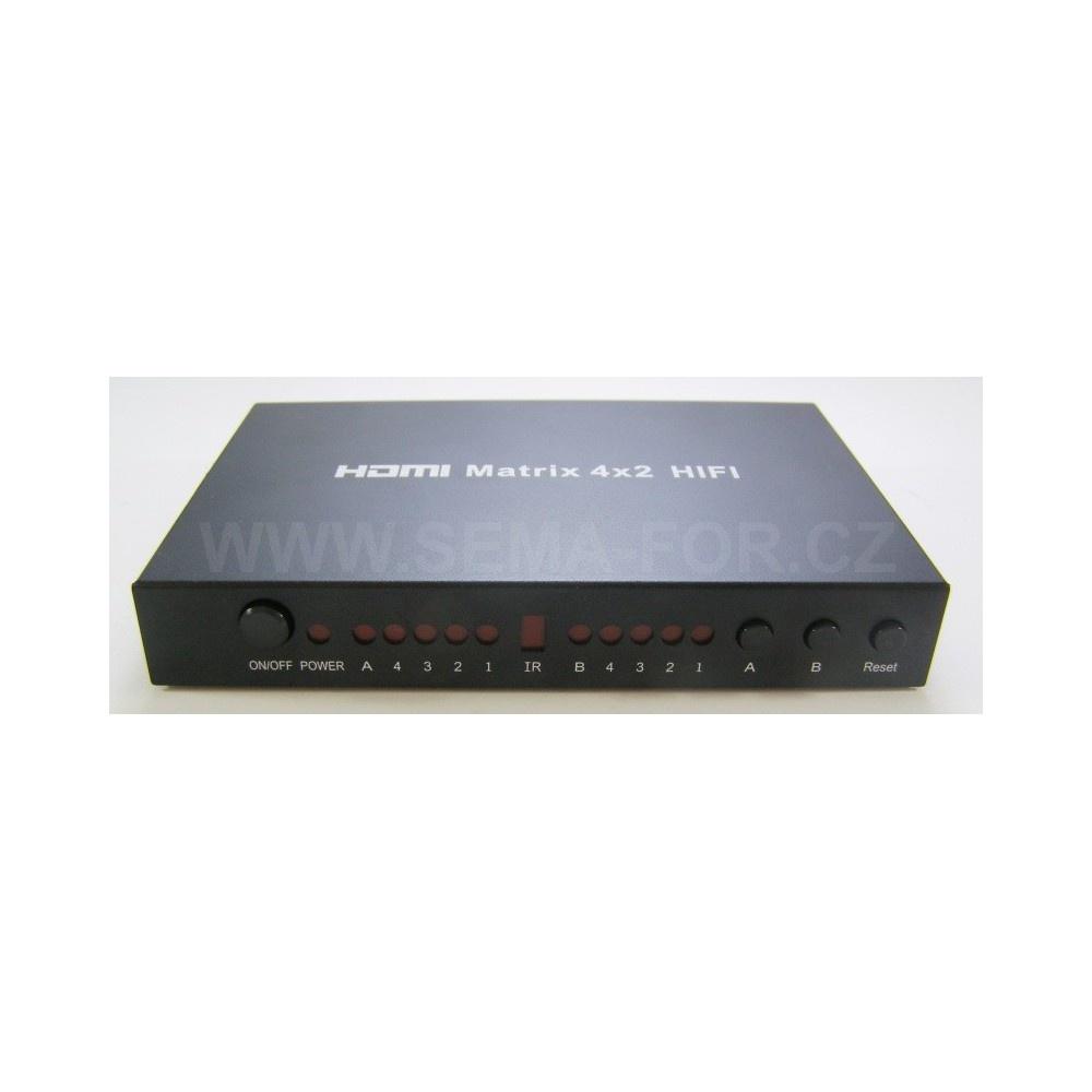 HDMI HIFI matrix 4 výstupy na 2 vstupy