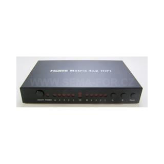 HDMI HIFI matrix 4 výstupy na 2 vstupy