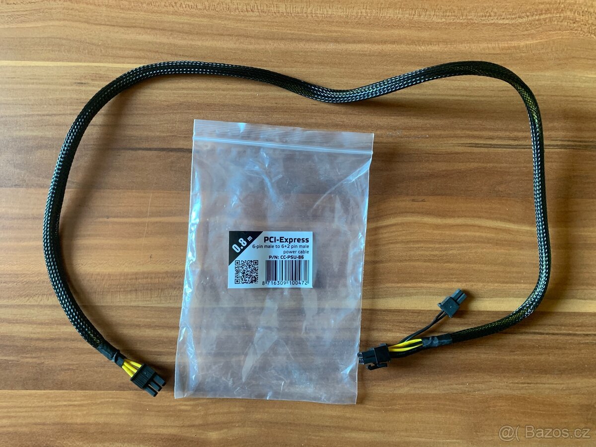 Pcie 6 pin to 6+2 pin, 80cm