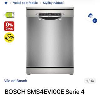 Bosch SMS4EVI00E Serie 4 – téměř nová, záruka