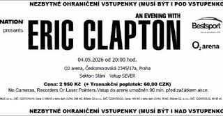 ERIC CLAPTON Sektor Stání 2ks 4. května 2026