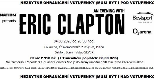 ERIC CLAPTON Sektor Stání 2ks 4. května 2026