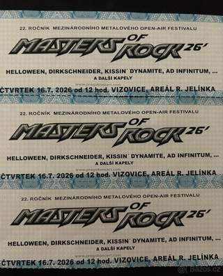 Master Of Rock 2026 - Čtvrtek 16. 7.