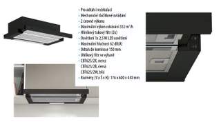 Výsuvná vestavná digestoř Candy CBT 625 2B