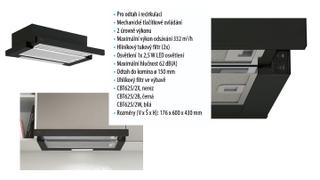 Výsuvná vestavná digestoř Candy CBT 625 2B