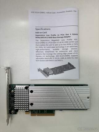 Karta/řadič Supermicro AOC-SLG4-2H8M2 pro NVMe/SATA M.2