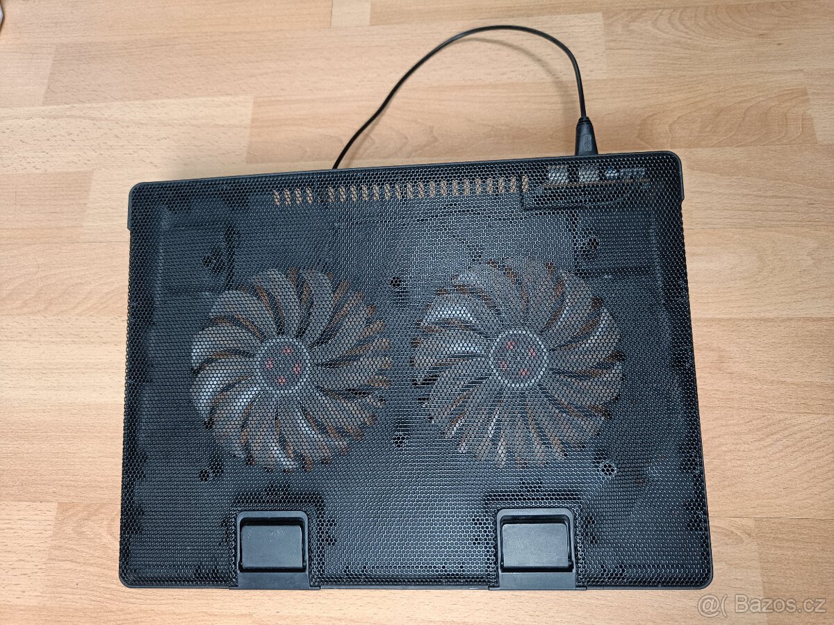 Chladící podložka pod notebook, 15", vypinac, 2xUSB, 2 vent