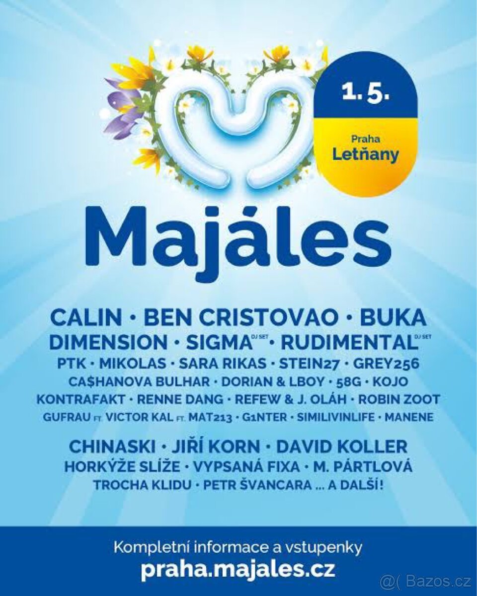 Prodám 2x vstup na majáles praha