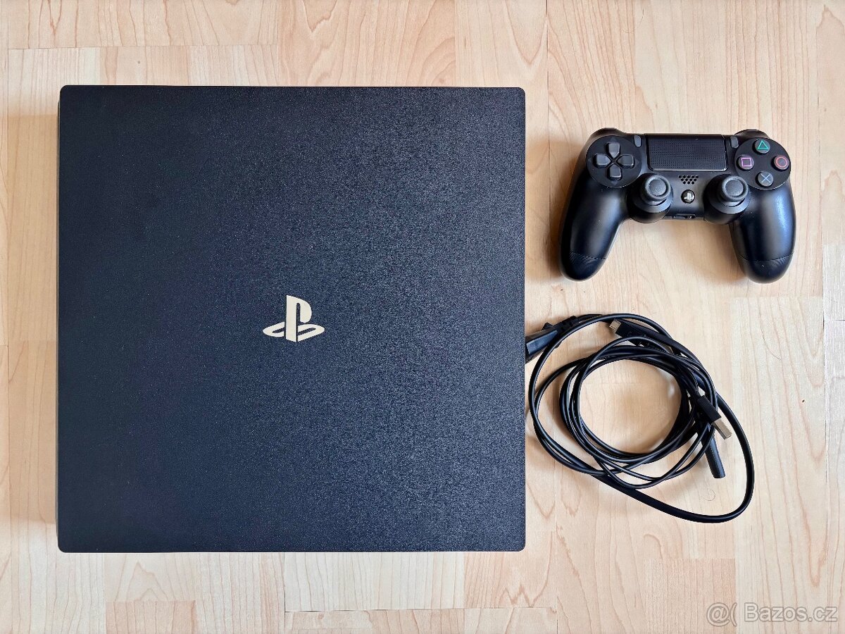 PlayStation 4 Pro 1TB + ovladač + kompletní kabeláž (Záruka)