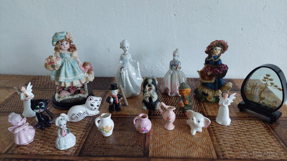 Porcelánové /keramické dekorace figurky, džbánečky, sošky.