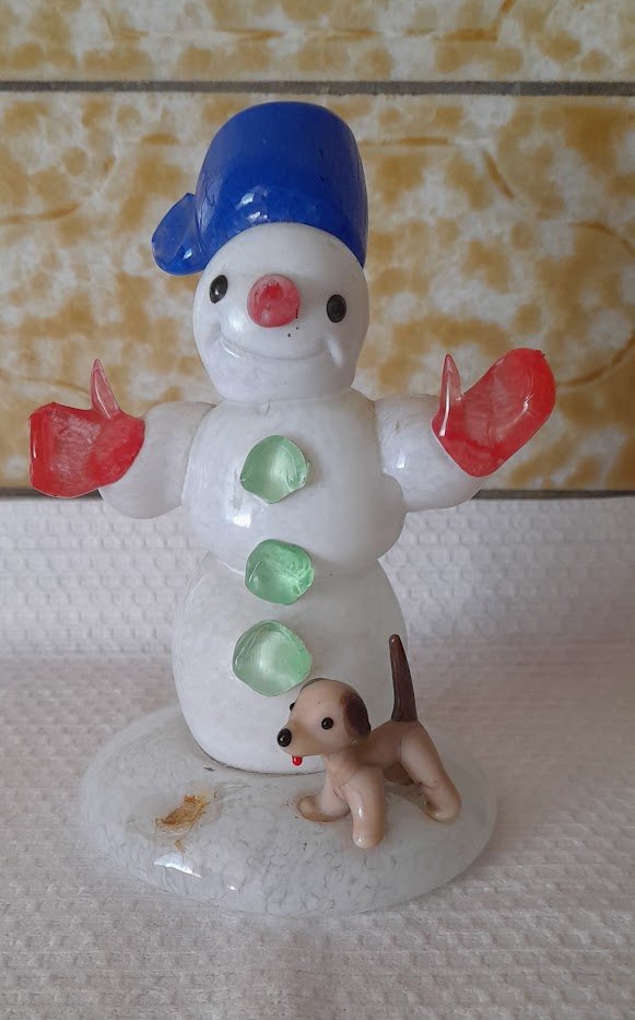 skleněný sněhulák
