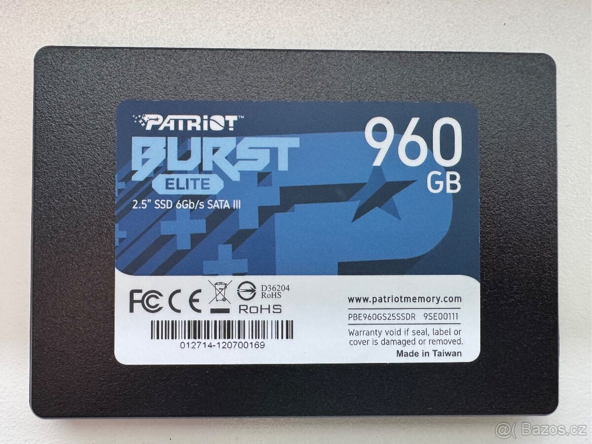 Patriot Burst Elite 960GB, 2,5" SSD SATA