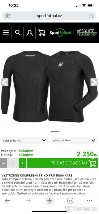 kompresní triko Reusch pro brankáře