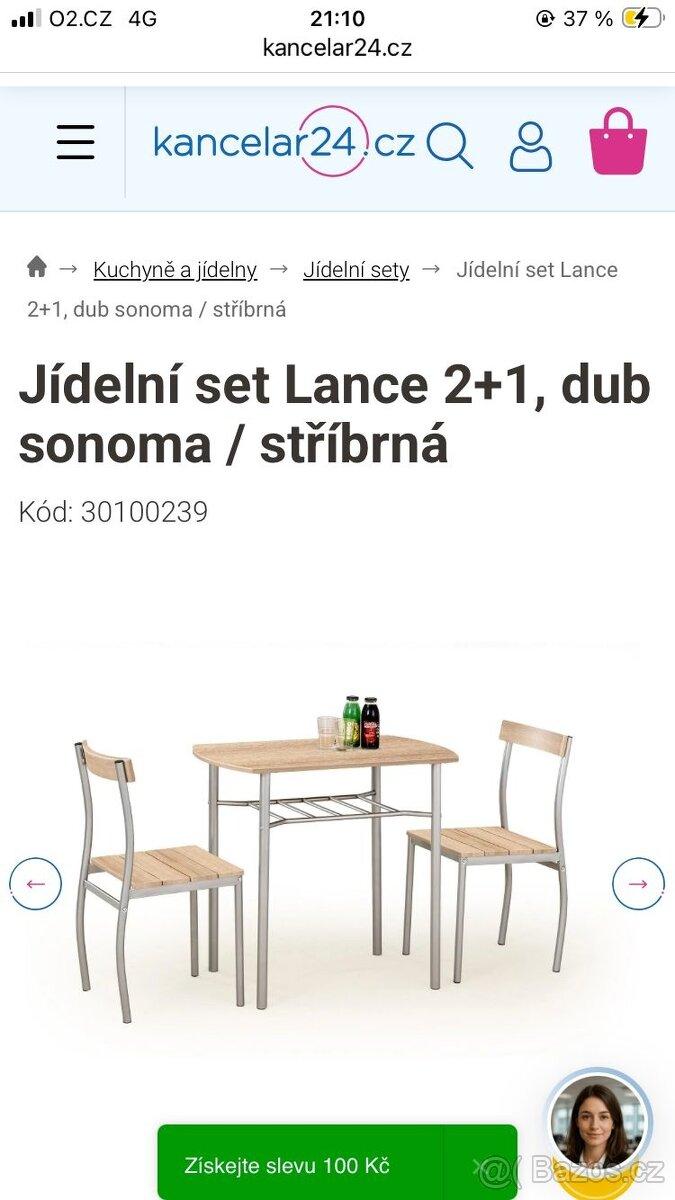 jídelní set Lance 2+1 (1× stůl a 2× židle)