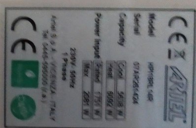 Klimatizace artel model hp118RL 14D