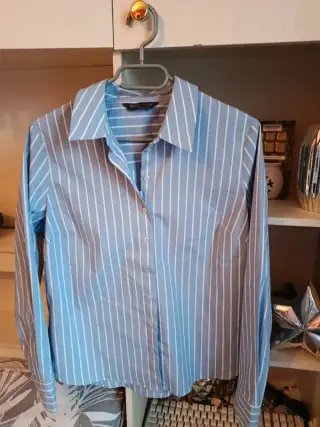 Dámská modrá košile s proužky Marks& Spencer