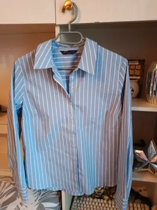 Dámská modrá košile s proužky Marks& Spencer