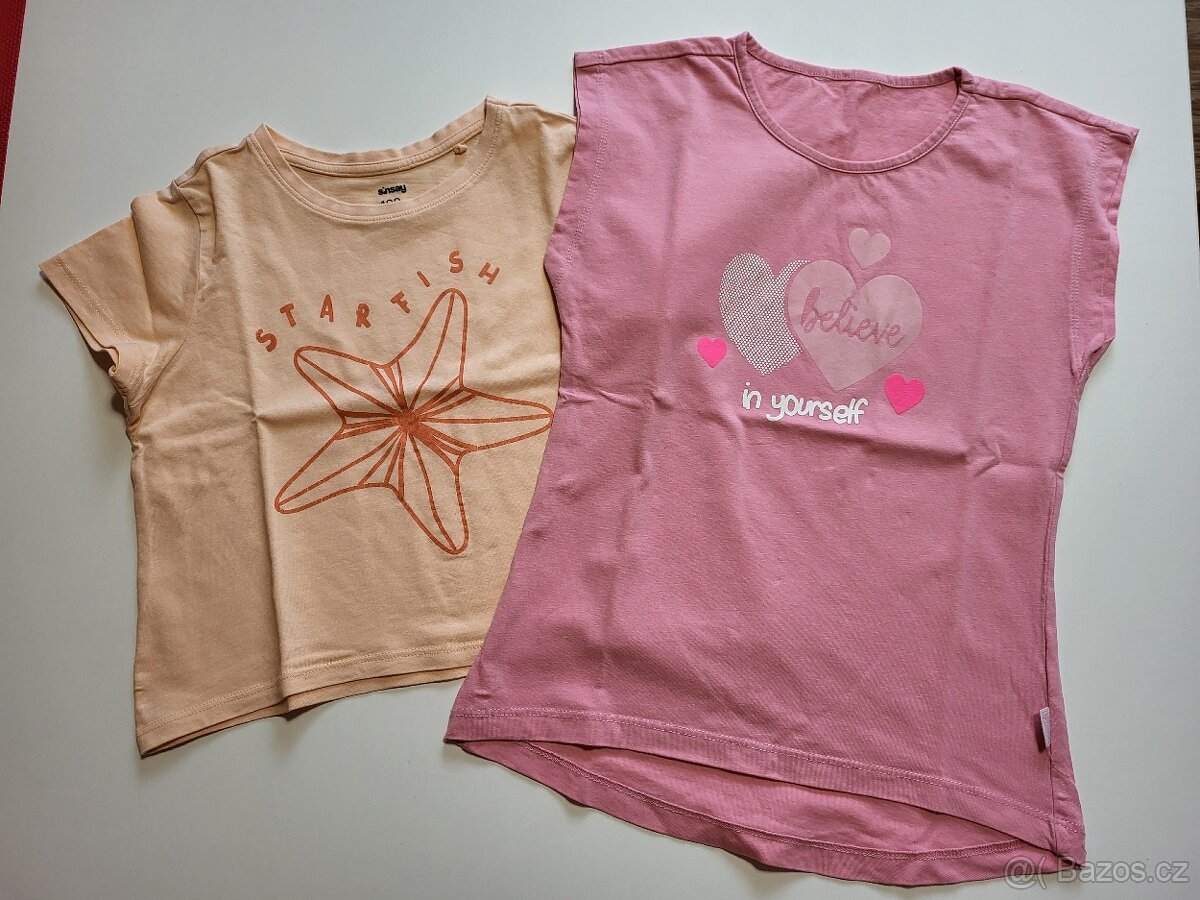 Tričko zn. Lewro "believe" a crop top "starfish" vel.128