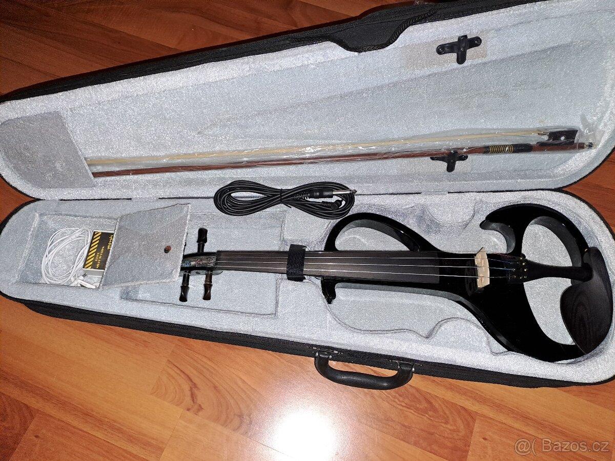 Elektrické "silent" housle 4/4, Paul Stanton, černá metalí