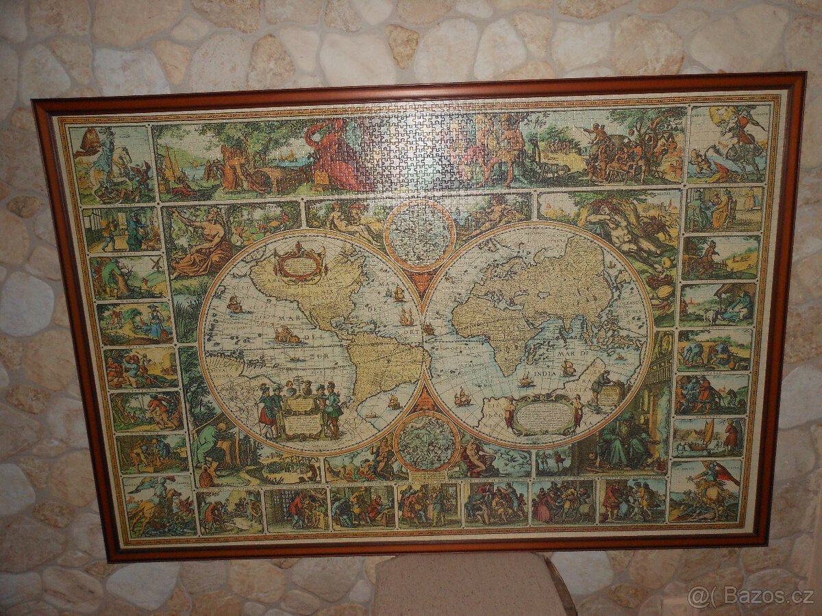 Obraz puzzle stará mapa světa