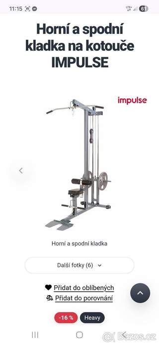 Kladkostroj Impulse (kladka horni spodni fitness)
