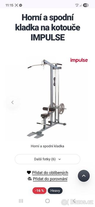 Kladkostroj Impulse (kladka horni spodni fitness)