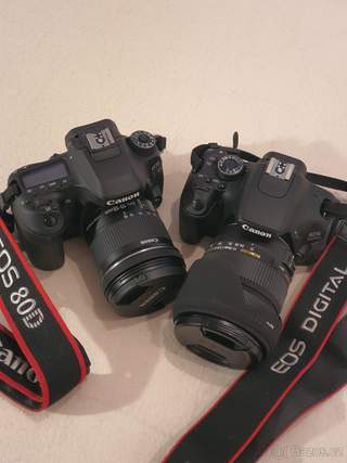 Profi set Canon (80D + 600D) + špičková skla Sigma/Tamron –