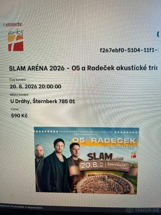 Vstupenky O5 a Radeček akustické trio 20.8. ve 20 h