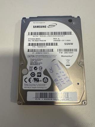 Hdd 2Tb samsung 5400 2,5