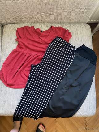 Těhotenské oblečení (balík 9ks) vel. XL (44/46)