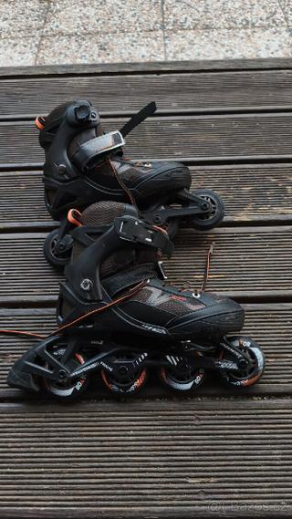 Dětské kolečkové inline brusle Oxelo 32-35, málo jeté.