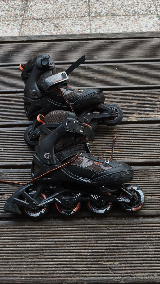Dětské kolečkové inline brusle Oxelo 32-35, málo jeté.