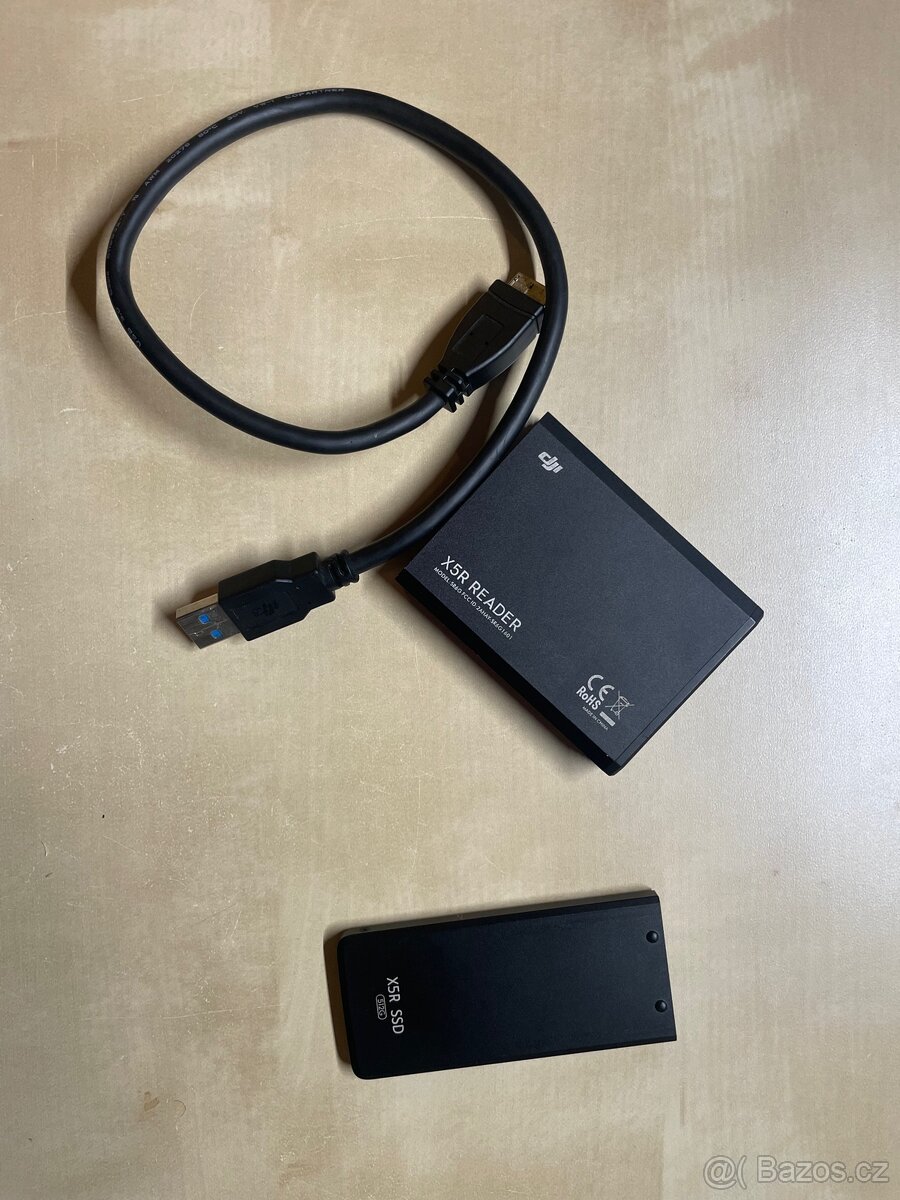 DJI inspire zenmuse x5r ssd a čtečka 512GB