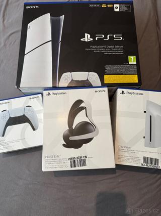 Ps 5 slim, s mechanikou, 2 ovladače, sluchátka a záruka